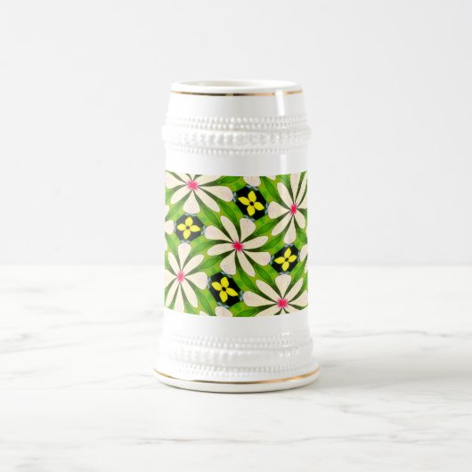 Ästhetische Blume Muster Bierglas (Mittel)