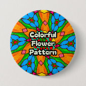 Ästhetische Blume Muster Button (Vorderseite)