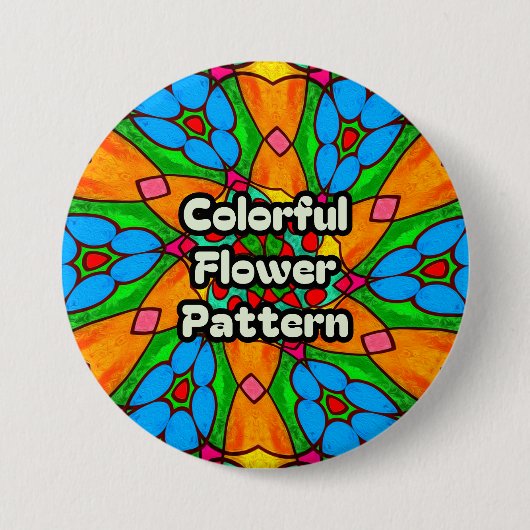 Ästhetische Blume Muster Button (Vorderseite)