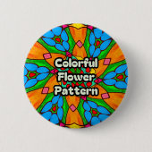 Ästhetische Blume Muster Button (Vorderseite)