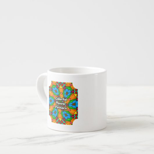 Ästhetische Blume Muster Espressotasse (Vorderseite Links)