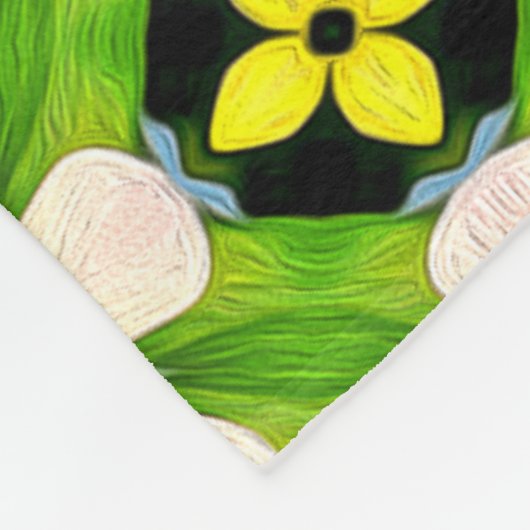 Ästhetische Blume Muster Fleecedecke (Ecke)