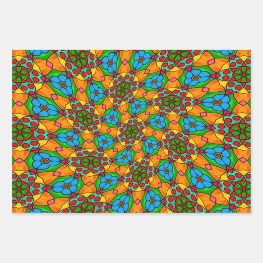 Ästhetische Blume Muster Geschenkpapier Set (Vorderseite 3)