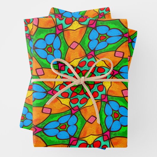 Ästhetische Blume Muster Geschenkpapier Set (Beispiel)