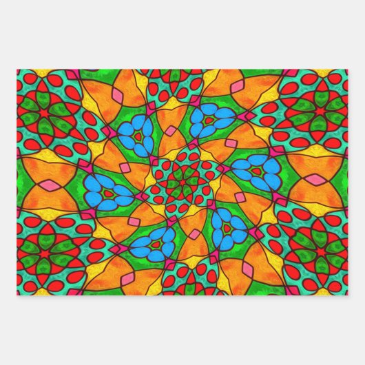 Ästhetische Blume Muster Geschenkpapier Set (Vorderseite)