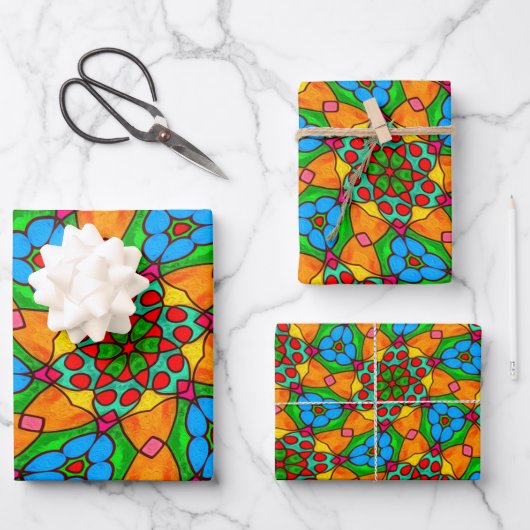 Ästhetische Blume Muster Geschenkpapier Set (Vorderseite)