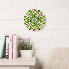 Ästhetische Blume Muster Große Wanduhr