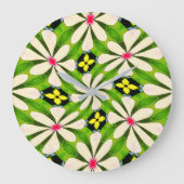 Ästhetische Blume Muster Große Wanduhr (Vorderseite)