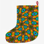 Ästhetische Blume Muster Großer Weihnachtsstrumpf (Rückseite)