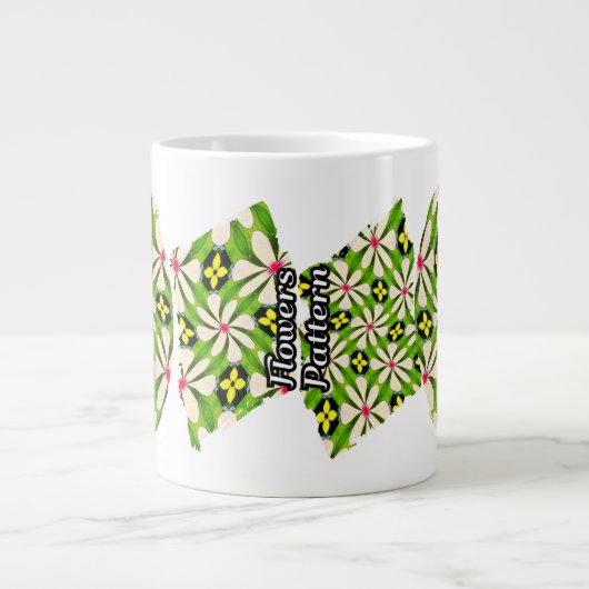 Ästhetische Blume Muster Jumbo-Tasse (Vorderseite)