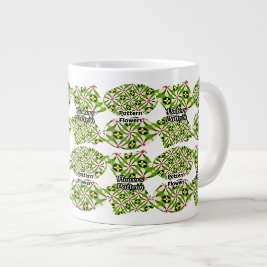 Ästhetische Blume Muster Jumbo-Tasse (Vorderseite Rechts)