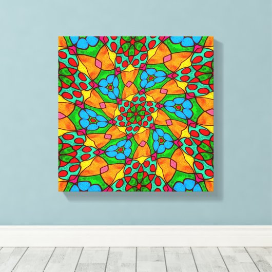 Ästhetische Blume Muster Leinwanddruck (Insitu (Holzboden))