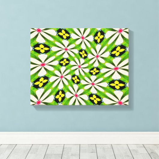 Ästhetische Blume Muster Leinwanddruck (Insitu (Holzboden))