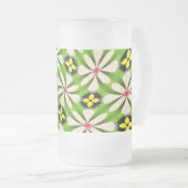 Ästhetische Blume Muster Mattglas Bierglas (VorderseiteRechts)