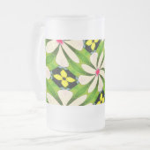Ästhetische Blume Muster Mattglas Bierglas (Vorderseite Links)