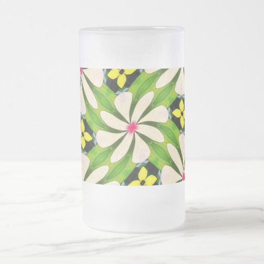 Ästhetische Blume Muster Mattglas Bierglas (Mittel)