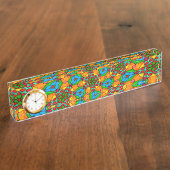 Ästhetische Blume Muster Namensplakette (Seite)