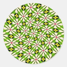 Ästhetische Blume Muster Runder Aufkleber