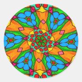 Ästhetische Blume Muster Runder Aufkleber (Vorderseite)