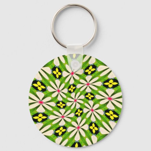 Ästhetische Blume Muster Schlüsselanhänger (Rückseite)