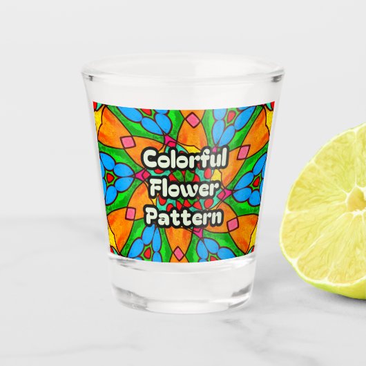 Ästhetische Blume Muster Schnapsglas (Vorderseite)