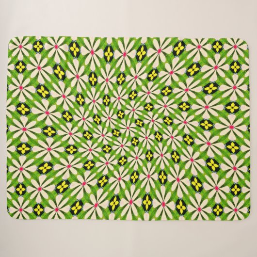 Ästhetische Blume Muster Sherpadecke (Vorderseite (Horizontal))