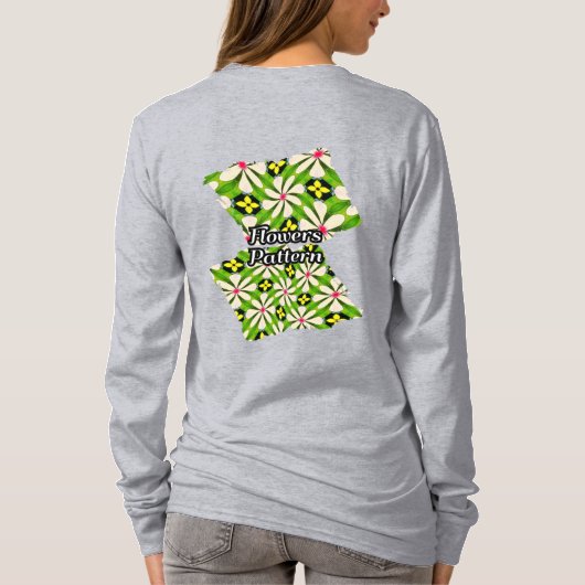 Ästhetische Blume Muster T-Shirt (Rückseite)