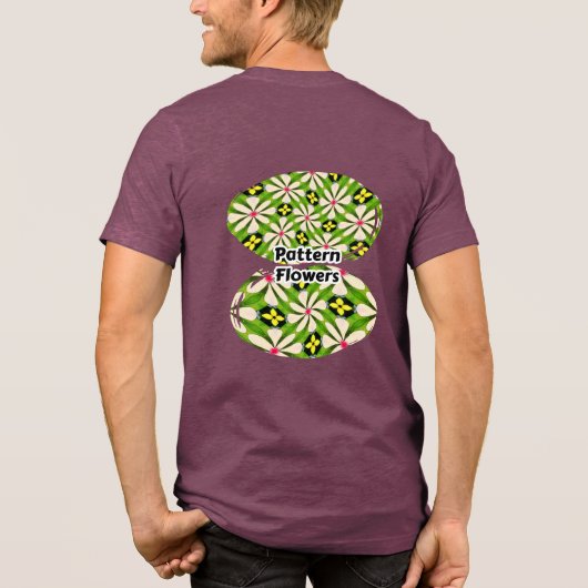 Ästhetische Blume Muster Tri-Blend Shirt (Rückseite)