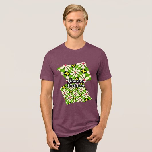 Ästhetische Blume Muster Tri-Blend Shirt (Vorderseite voll)