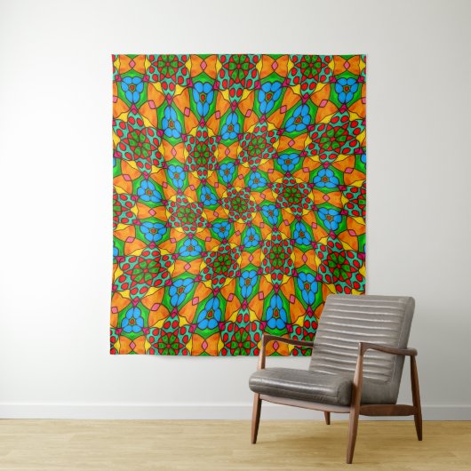 Ästhetische Blume Muster Wandteppich (Beispiel)