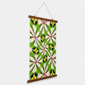 Ästhetische Blume Muster Wandteppich Mit Holzrahmen (Gewinkelt)