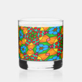 Ästhetische Blume Muster Whiskyglas (Rückseite)