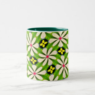 Ästhetische Blume Muster Zweifarbige Tasse