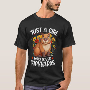 Ästhetische Blumen Capybara Nur Ein Mädchen Das Ca T-Shirt