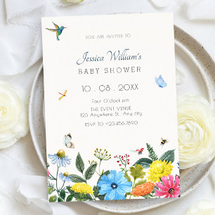 Ästhetische Blumen-Garten-Baby-Party Einladung