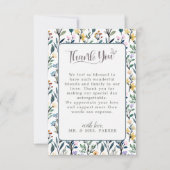 Ästhetische Blumenhandschrift schrieb SkriptHochze Dankeskarte (Vorderseite)