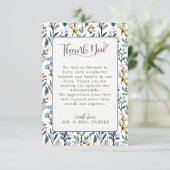 Ästhetische Blumenhandschrift schrieb SkriptHochze Dankeskarte (Stehend Vorderseite)
