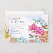 Ästhetische Blumenhochzeit Einladung (Vorne/Hinten)