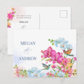 Ästhetische Blütenhochzeit Postkarte (Vorne/Hinten)