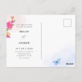 Ästhetische Blütenhochzeit Postkarte (Rückseite)