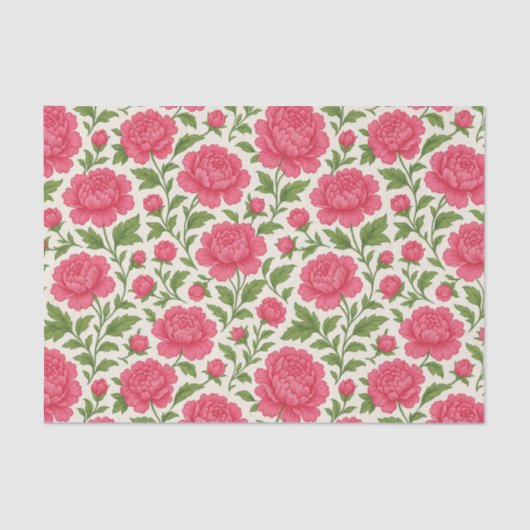 Ästhetische Blütenlush Pink Peonies Seidenpapier (Vorderseite)