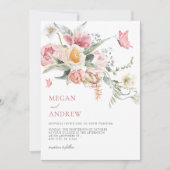 Ästhetische Blütenpastellfarbenhochzeit Einladung (Vorderseite)