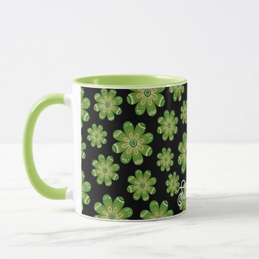 Ästhetische Bohemische Blume Geometrischer Name Sc Tasse (Links)