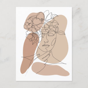 Ästhetische Boho Abstrakte Gesichtspflege Zeichnen Postkarte