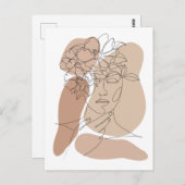 Ästhetische Boho Abstrakte Gesichtspflege Zeichnen Postkarte (Vorne/Hinten)