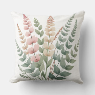 Ästhetische Botanische Farne Florales Muster Doppe Kissen