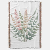 Ästhetische Botanische Farne Florales Muster Geweb Decke (Vorderseite Vertikal)