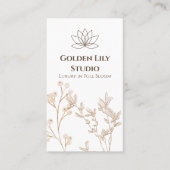 Ästhetische Botanische Golden Floral Weich Beige S Visitenkarte (Vorderseite)