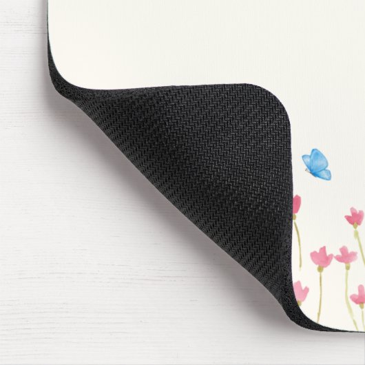 Ästhetische Butterfly-Wildblumen Mousepad (Ecke)