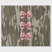 Ästhetische Camouflage Bottomland Baby Pink Ribbon Geschenkpapier (Flach)